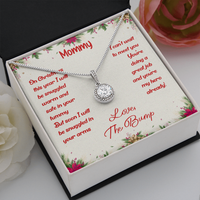 Eternal Hope Pendant Necklace, Christmas Necklace for New Mom, White Gold Over Stainless Steel Jewelry, First Christmas from the Bump Present