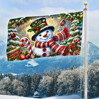 Double Sided Holiday Yard Flag, Snowman Christmas House Flag, Winter Season Festive Garden Flag, Merry Xmas Home Outdoor Decor