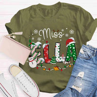 Custom Holiday Educator Tee, Personalized Christmas Teacher Shirt, Festive Winter Teacher T-Shirt, Merry Christmas Teacher Present