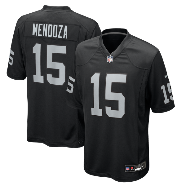 Las Vegas Raiders Fernando Mendoza Black 2026 NFL Draft First Round Pick No. 1 Team Game Jersey