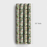 Botanical Christmas Gift Wrap, Watercolor Holly Wrapping Paper, Red Berry Holiday Wrapping Paper, Elegant Winter Plant Gift Wrap Roll