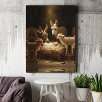 Baby Jesus Manger Poster, Nativity Scene Canvas Wall Art, Christmas Holy Family Art, Christian Holiday Print, Digital Download