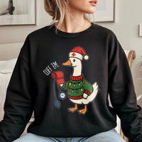 Humorous Christmas Nurse Sweatshirt, Silly Goose Nurse Sweatshirt, Medical Crewneck, Blood Pressure Cuff Holiday Sweater, Nursing Student Present
