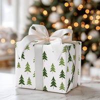 Minimalist Forest Holiday Gift Wrap, Pine Tree Christmas Wrapping Paper, Woodland Pine Tree Gift Wrapping Paper, Rustic Holiday Present Wrap