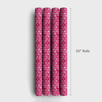 Watercolor Snowflake Holiday Gift Wrap, Pink Christmas Tree Wrapping Paper, Modern Colorful Wrapping Paper, Holiday Wrapping Paper Roll