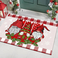 Holiday Floor Mat, Christmas Gnome Area Rug, Non-Slip Christmas Carpet, Festive Winter Home Decor, Christmas Housewarming Present