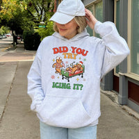 Humorous Gingerbread Nurse Christmas Hooded Sweatshirt, Did You Try Icing It? Hoodie, Medical Hospital RN Holiday Pullover Present