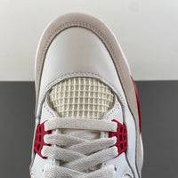 Retro Low Top Sneakers, White Red Gray Colorway, Suede Footwear, Lace Up Design, Casual Gift for Sneaker Fans