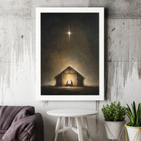 Star of Bethlehem Canvas Wall Art, Nativity Scene Canvas Print, Christian Christmas Canvas Decor, Holy Family Wall Art, Religious Present