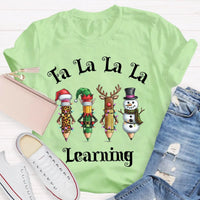Festive School Holiday Shirt, Christmas Pencil Learning T-Shirt, Adorable Christmas Teacher Graphic Tee, Classroom Winter Shirt