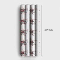 Whimsical Santa Claus Holiday Gift Wrap, Santa Riding Unicorn Wrapping Paper, Fantasy Christmas Wrapping Paper, Magical Xmas Gift Wrap Roll
