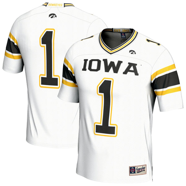 Iowa Hawkeyes Lightweight Collegiate Football Fashion Jersey - White