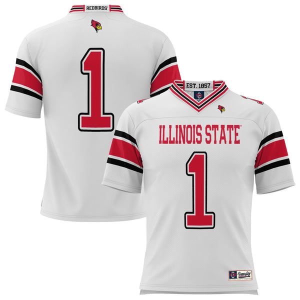 #1 Illinois State Redbirds Endzone Football Jersey - White