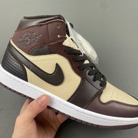 Mid Top Sneakers, Beige Brown Colorway, Lace Up Design, Casual Gift for Sneaker Fans