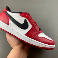 Low Top Sneakers, White Red Colorway, Lace Up Design, Casual Gift for Sneaker Fans