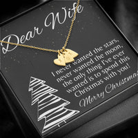 Hand Stamped Initial Charm Necklace, Personalized Heart Necklace for Wife, 18k Gold Finish Heart Necklace, Romantic Christmas Present