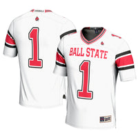 #1 Ball State Cardinals Football Jersey - White