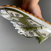 Low Top Sneakers, White Green Colorway, Lace Up Design, Casual Gift for Sneaker Fans