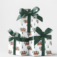 Winter Village Gift Wrap, Christmas Market Wrapping Paper, Comfy Holiday Wrapping Paper, Town Christmas Gift Wrap, Festive Present Paper