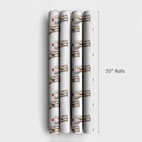 Santa Hat Wrapping Paper, Baby Elephant Christmas Wrapping Paper, Adorable Animal Holiday Gift Wrap, Festive Winter Elephant Wrapping Paper