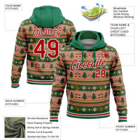 Personalized Name Number Sweatshirt, Custom Christmas Sports Hoodie, Ugly Sweater 3D Holiday Hoodie, Xmas Present for Fans