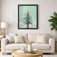 Colorful Modern Holiday Canvas Print, Abstract Christmas Tree Digital Wall Art, Festive Winter Home Decor, Printable Canvas Wall Art