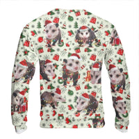 Humorous Screaming Possum Holiday Sweater, Opossum Ugly Christmas Sweatshirt, Trash Animal Xmas Pullover, Weirdcore Christmas Crewneck