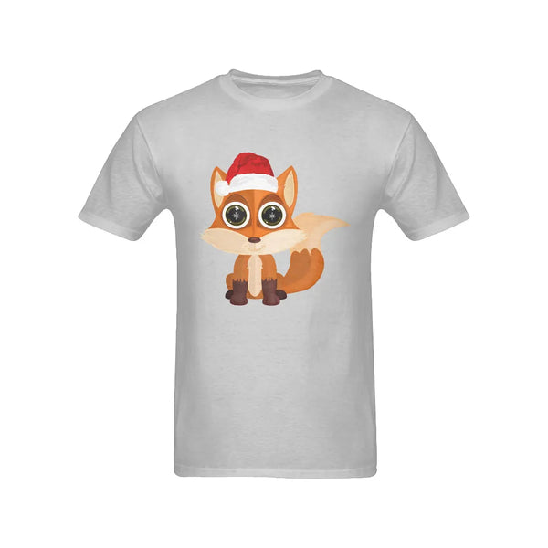 Santa Hat Fox Shirt, Christmas Fox T-Shirt, Adorable Holiday Winter Animal Graphic Tee, Festive Xmas Fox T-Shirt, Present for