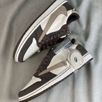 Basketball Shoes, Brown White Colorway, Reverse Hook Design, Lace Up Design, Casual Gift for Shoe Lovers