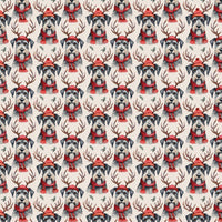 Festive Reindeer Antlers Dog Gift Wrap, Schnauzer Christmas Wrapping Paper, Whiskered Holiday Dog Paper, Dog Lover Xmas Wrapping Paper
