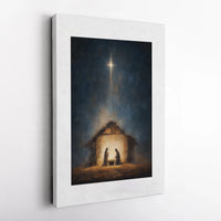 Star of Bethlehem Wall Art, Nativity Scene Canvas Wall Art, Religious Christian Canvas Print, Holy Night Wall Decor, Christmas Canvas Present