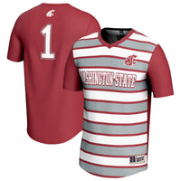 #1 Washington State Cougars Lightweight Soccer Fashion Jersey - Crimson