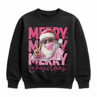 Humorous Sunglasses Santa Sweatshirt, Retro Santa Bubble Gum Sweatshirt, Adorable Holiday Pullover, Vintage Christmas Sweatshirt, Xmas Fan Present