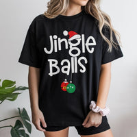 Dirty Naughty Humor Graphic T-Shirt, Jingle Balls Humorous Christmas T-Shirt, Adult Gag Present Tee, Sarcastic Holiday Party T-Shirt, Xmas Humor
