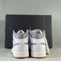 Basketball Shoes, White Gray Colorway, Retro, Vintage, Mid Top, Lace Up Design, Casual Gift for Shoe Lovers