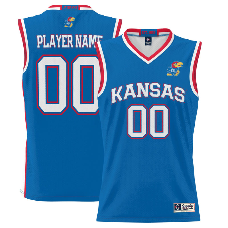 Kansas Jayhawks Lightweight NIL Pick-A-Player Basketball Jersey - Royal