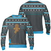 Humorous Holiday Graphic Sweater, Unraveling Gingerbread Man Christmas Sweatshirt, Adorable Cookie Crewneck Pullover, Winter Xmas Present