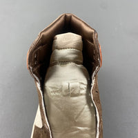 High Top Sneakers, Off White Orange Brown Colorway, Lace Up Design, Casual Gift for Sneaker Fans