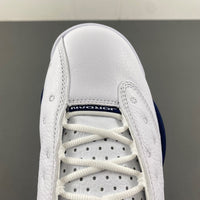 Low Top Sneakers, White Navy Colorway, Lace Up Design, Casual Gift for Sneaker Fans