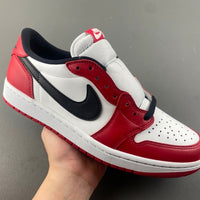 Low Top Sneakers, White Red Colorway, Lace Up Design, Casual Gift for Sneaker Fans
