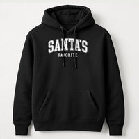 Distressed Varsity Christmas Pullover, Santa's Favorite Hoodie, Collegiate Holiday Hooded Sweatshirt, Adorable Comfy Festive Xmas Present