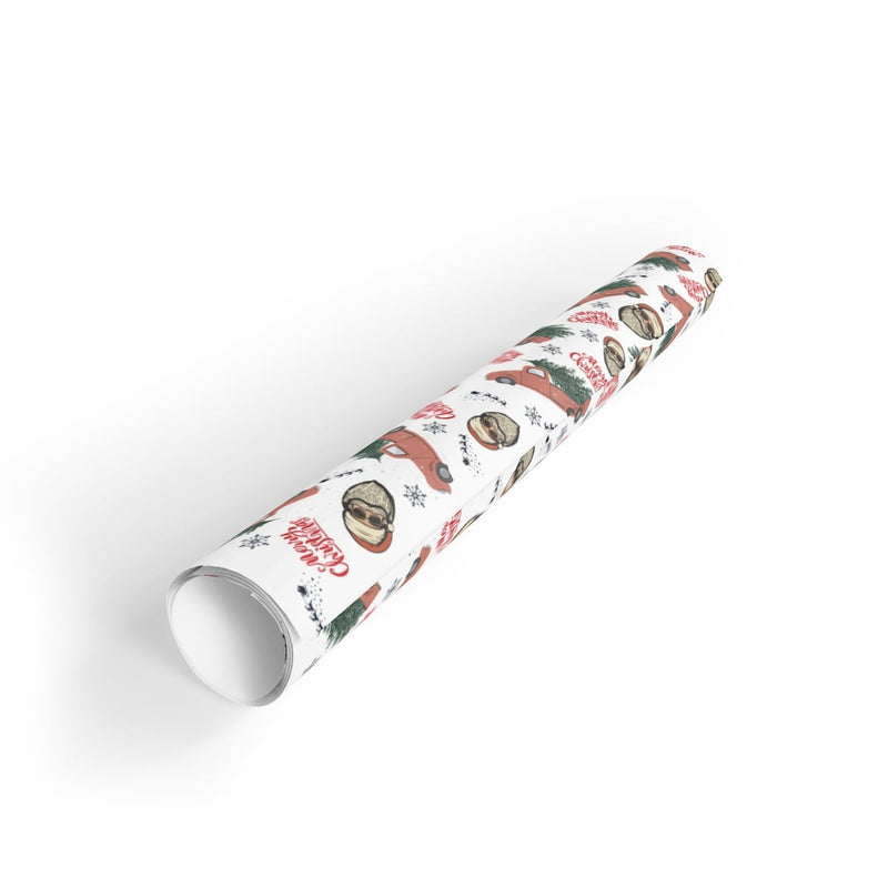 Vintage Red Truck Gift Wrap, Sloth Santa Wrapping Paper, Adorable Christmas Wrapping Paper, Holiday Present Wrap, Festive Wrapping Paper Roll