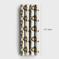 Holy Family Christmas Gift Wrap, Nativity Scene Wrapping Paper, Watercolor Religious Holiday Wrapping Paper, Golden Stars Present Paper