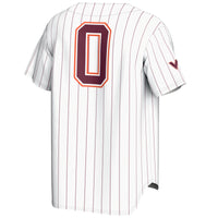 #0 Virginia Tech Hokies Lightweight Baseball Fashion Jersey - White