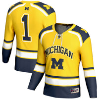 #1 Michigan Wolverines Hockey Jersey - Maize