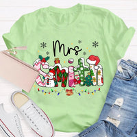 Custom Name Snowflake Holiday Shirt, Personalized Christmas Lights T-Shirt, Matching Family Xmas Graphic Tee, Holiday Season Present