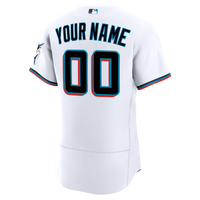 Miami Marlins White Home Authentic Custom Jersey