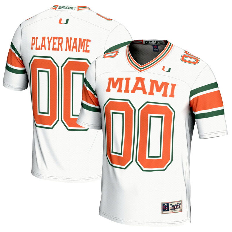 Miami Hurricanes NIL Pick-A-Player Football Jersey - White
