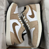 Low Top Sneakers, White Brown Colorway, Lace Up Design, Casual Gift for Sneaker Fans