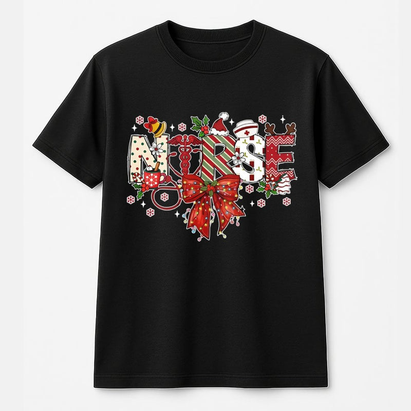 Stethoscope Holiday T-Shirt, Christmas Nurse Shirt, Festive Nursing Graphic Tee, Adorable Nurse Christmas T-Shirt, Nursing Student Present for Her